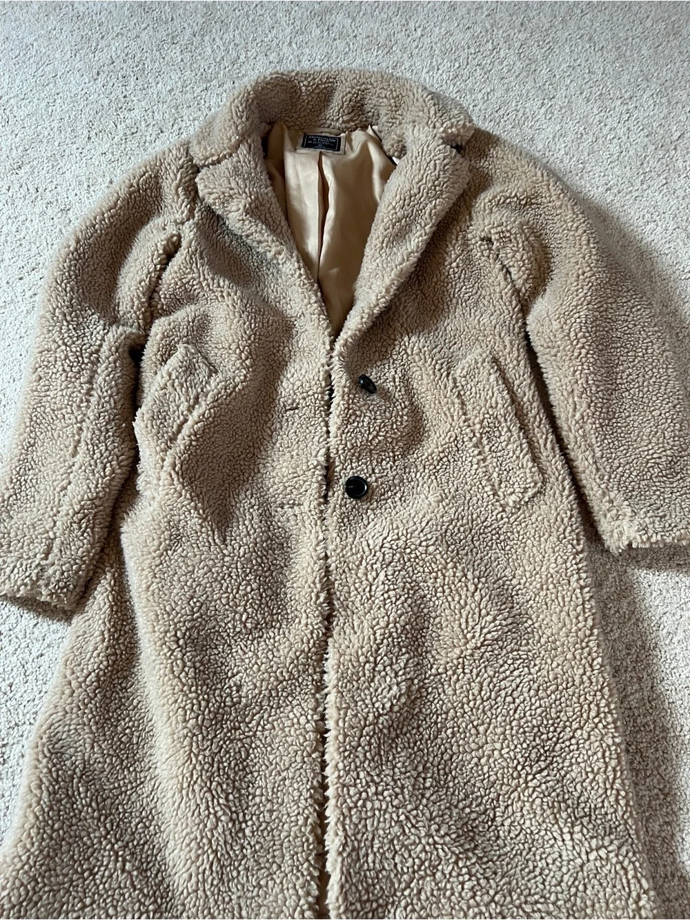 Abercrombie & Fitch Camel Teddy Long Coat